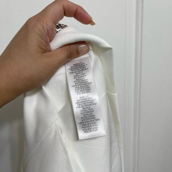 ADRIANNA PAPELL Asymmetrical-hem Halter Cocktail Dress in White Size 8 - Picture 8 of 9